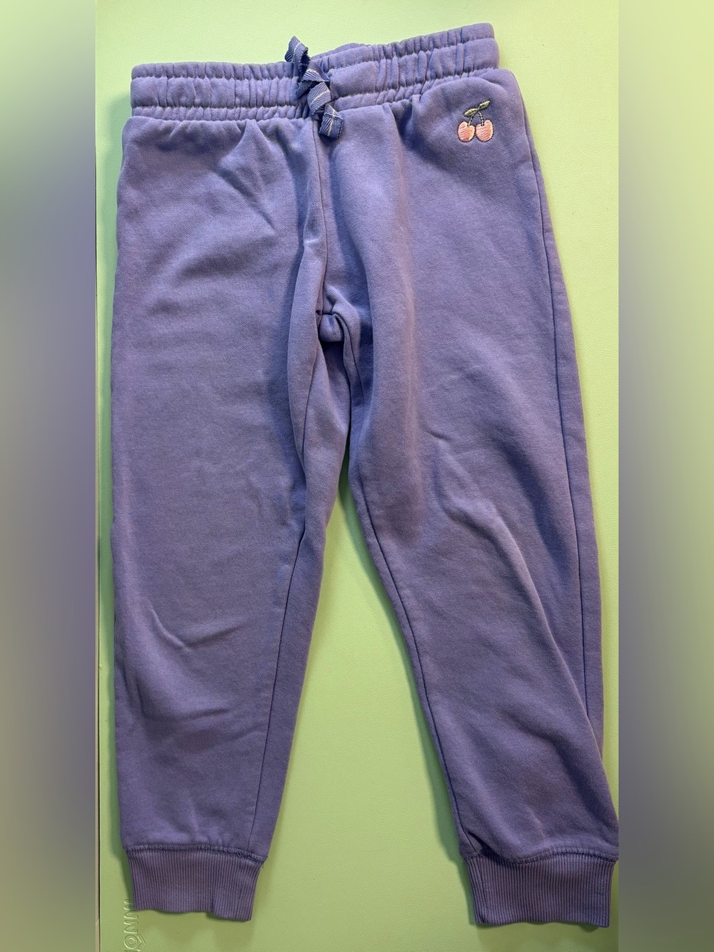 George Light Purple Jogging Sweatpants with Cherry Stitch Design, Girl Size 6